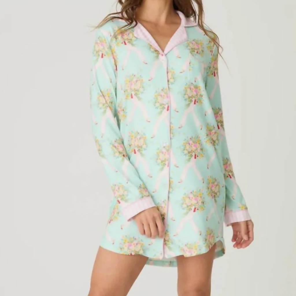 Nwtpj Salvage Soft Buttery Night Shirt With Floral Fashion Lady Print